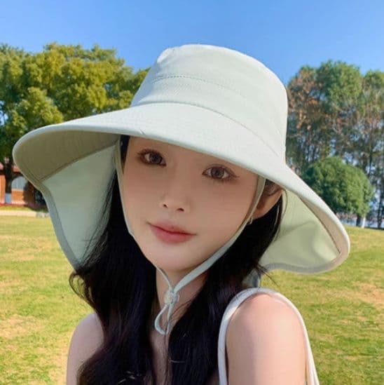 アウトドア 帽子 ハット 日差し対策 首元ガード ツバ広ハット