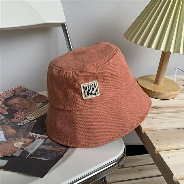アウトドア 帽子 シンプル刺繍バケットハット