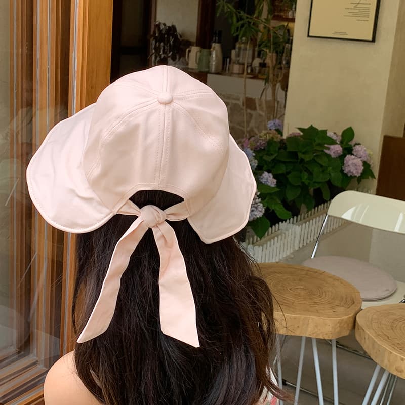 アウトドア 帽子 ハット 優美リボン結び日除けハット
