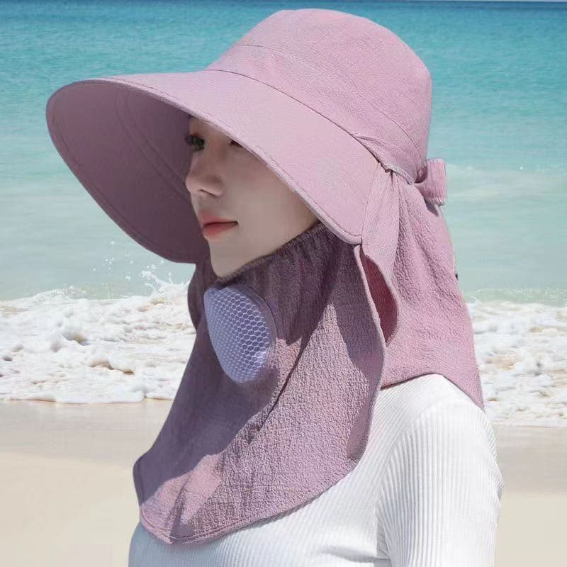 アウトドア 帽子 首元ガード付き サンシェードハット