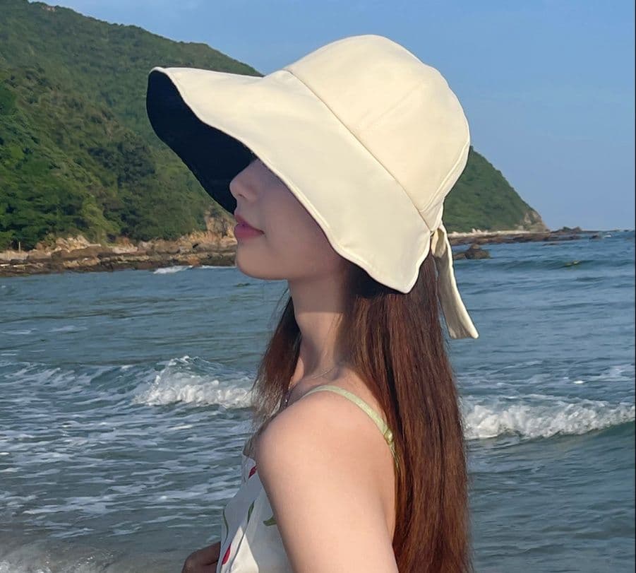 アウトドア 帽子 ハット 優美リボン結び日除けハット