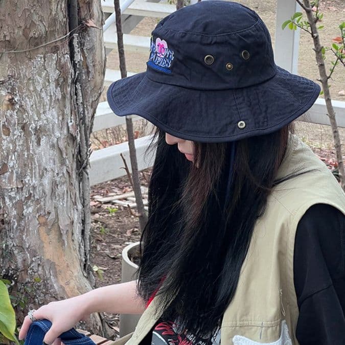 アウトドア帽子 ハット わんこ柄 アウトドア バケットハット