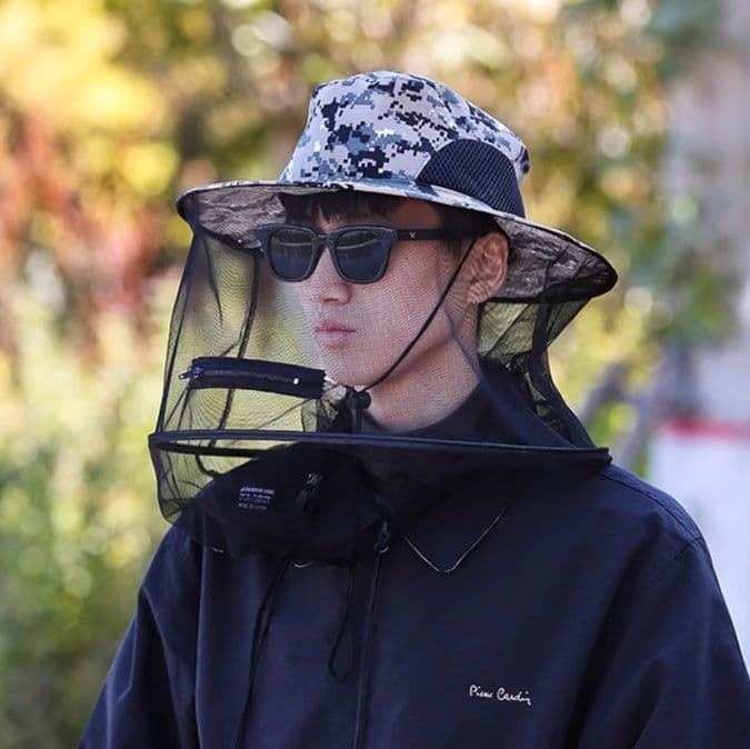 アウトドア 帽子 虫除け防蚊ネット付きアウトドアハット