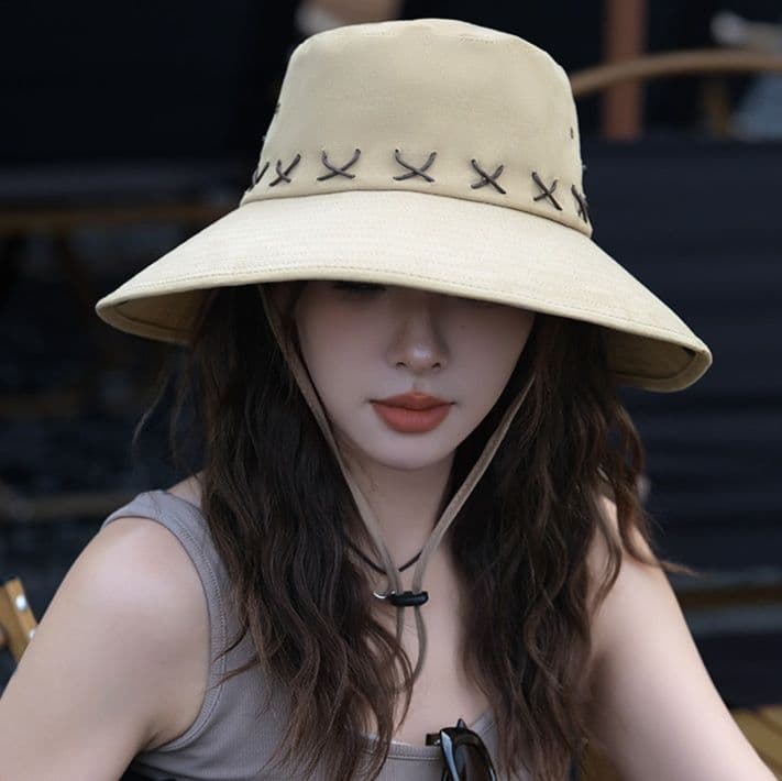 アウトドア 帽子 つば広登山帽子 あご紐付き日除けハット