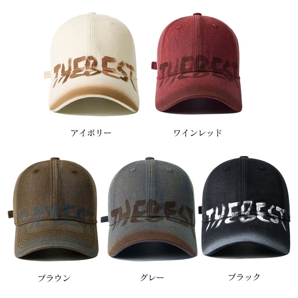 アウトドア 帽子 野球帽 文字ロゴ 小顔効果 深めキャップ