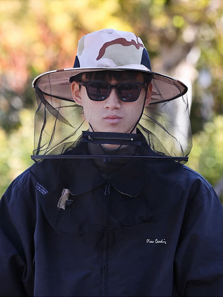 アウトドア 帽子 虫除け防蚊ネット付きアウトドアハット