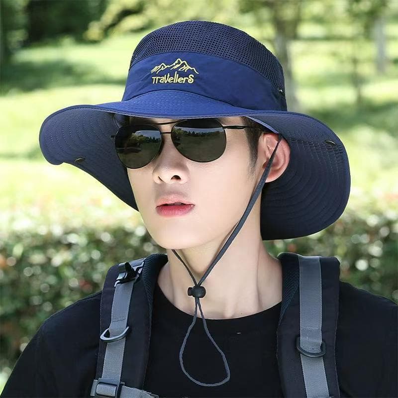 アウトドア 帽子 登山家の日よけ つば広サファリハット
