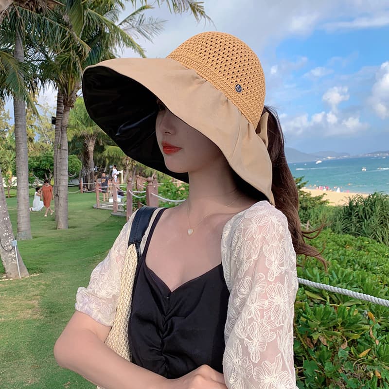 アウトドア 帽子 ハット 優美リボン付きハット