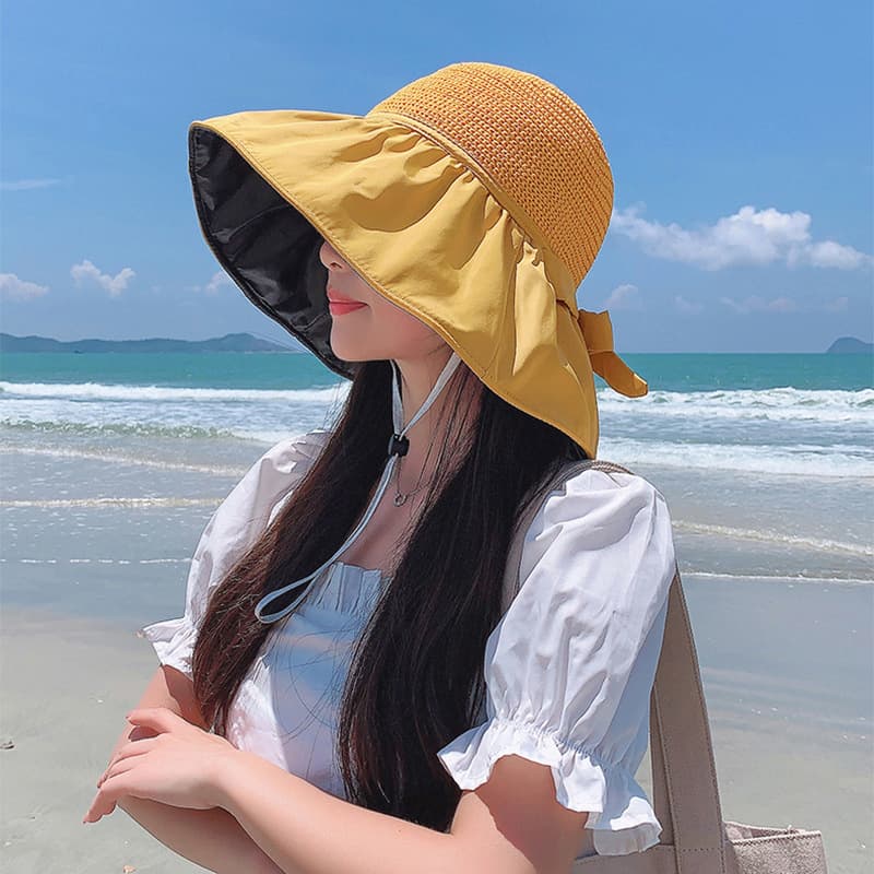 アウトドア 帽子 ハット 優美リボン付きハット