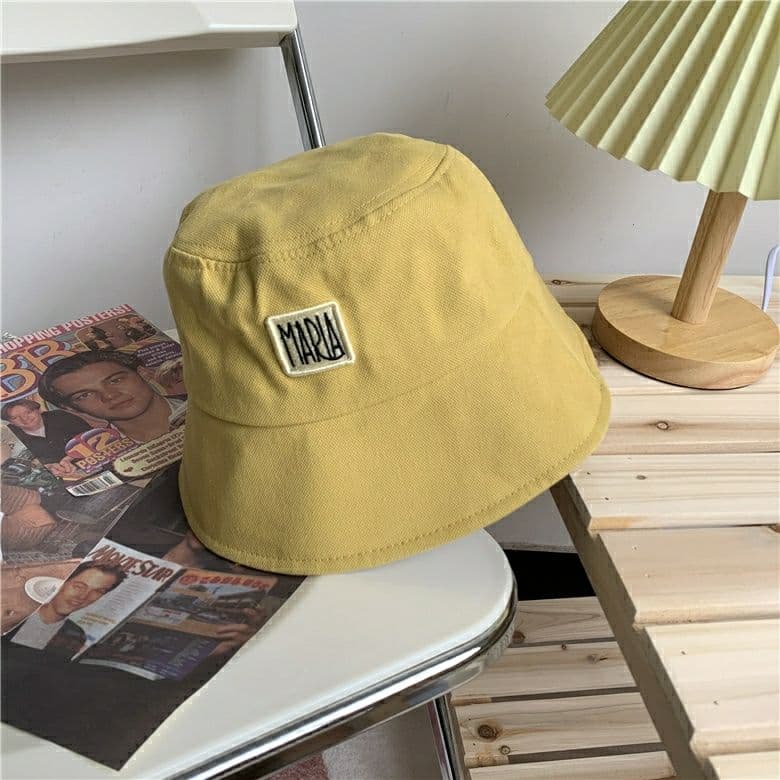 アウトドア 帽子 シンプル刺繍バケットハット